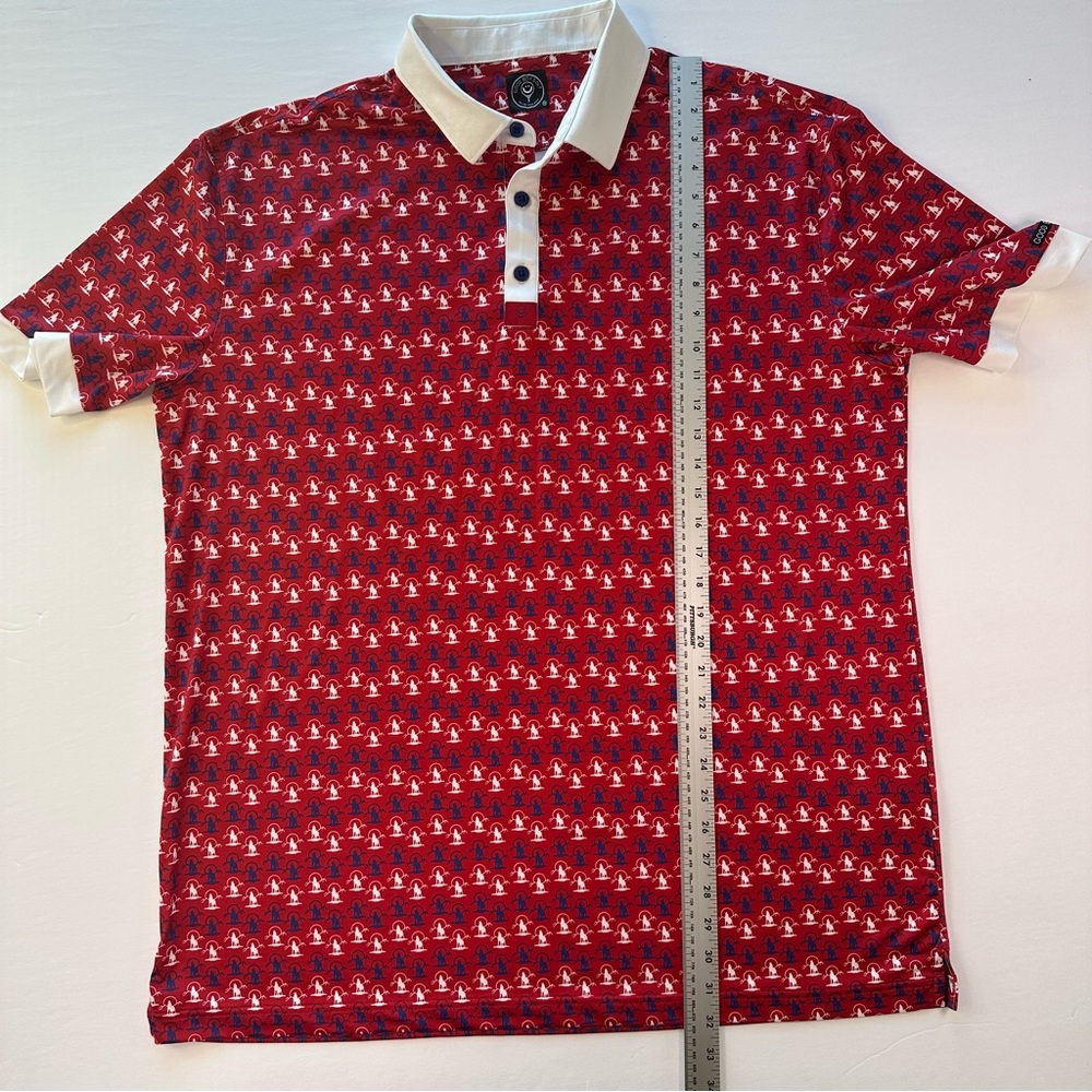 Good Boy Golf Polo Shirt Mens 2XL XXL Red Wolf Performance Athletic Preppy - Picture 10 of 14